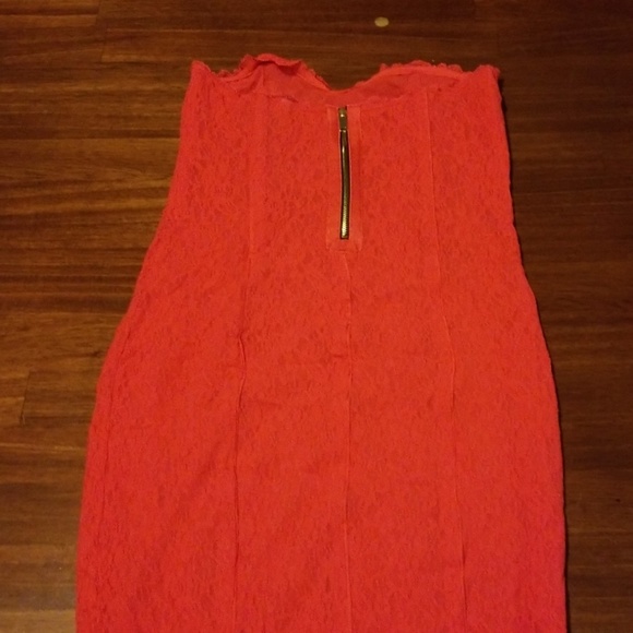 Victoria's Secret Mini Lacy Coral Dress - Picture 6 of 8
